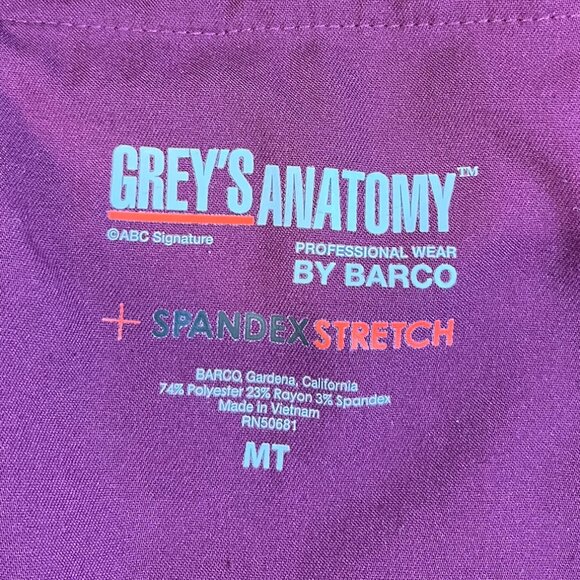 Grey's Anatomy Women's Medium-Tall Jogger Scrub Pants - Maroon - Picture 3 of 5